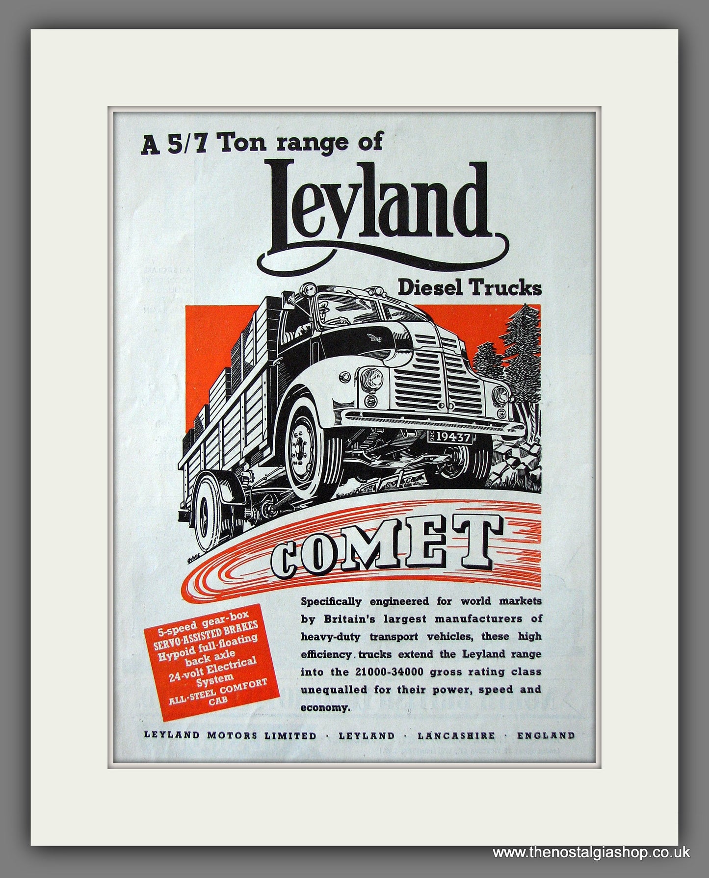 Leyland Comet Truck. Original Advert 1948 (ref AD55608)