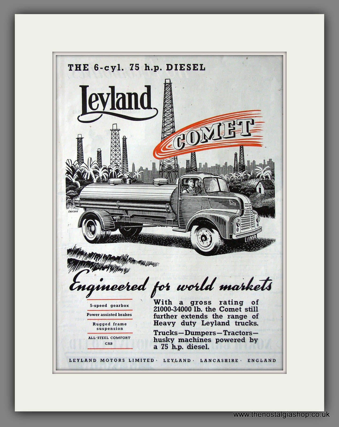 Leyland Comet Truck. Original Advert 1948 (ref AD55609)