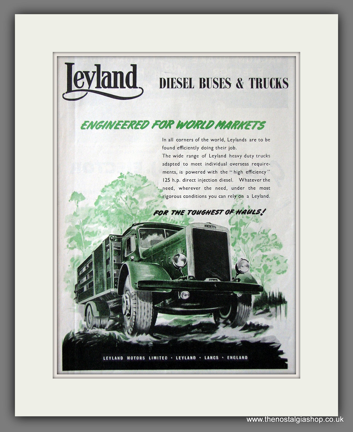 Leyland Trucks for The Toughest Hauls. Original Advert 1948 (ref AD55611)