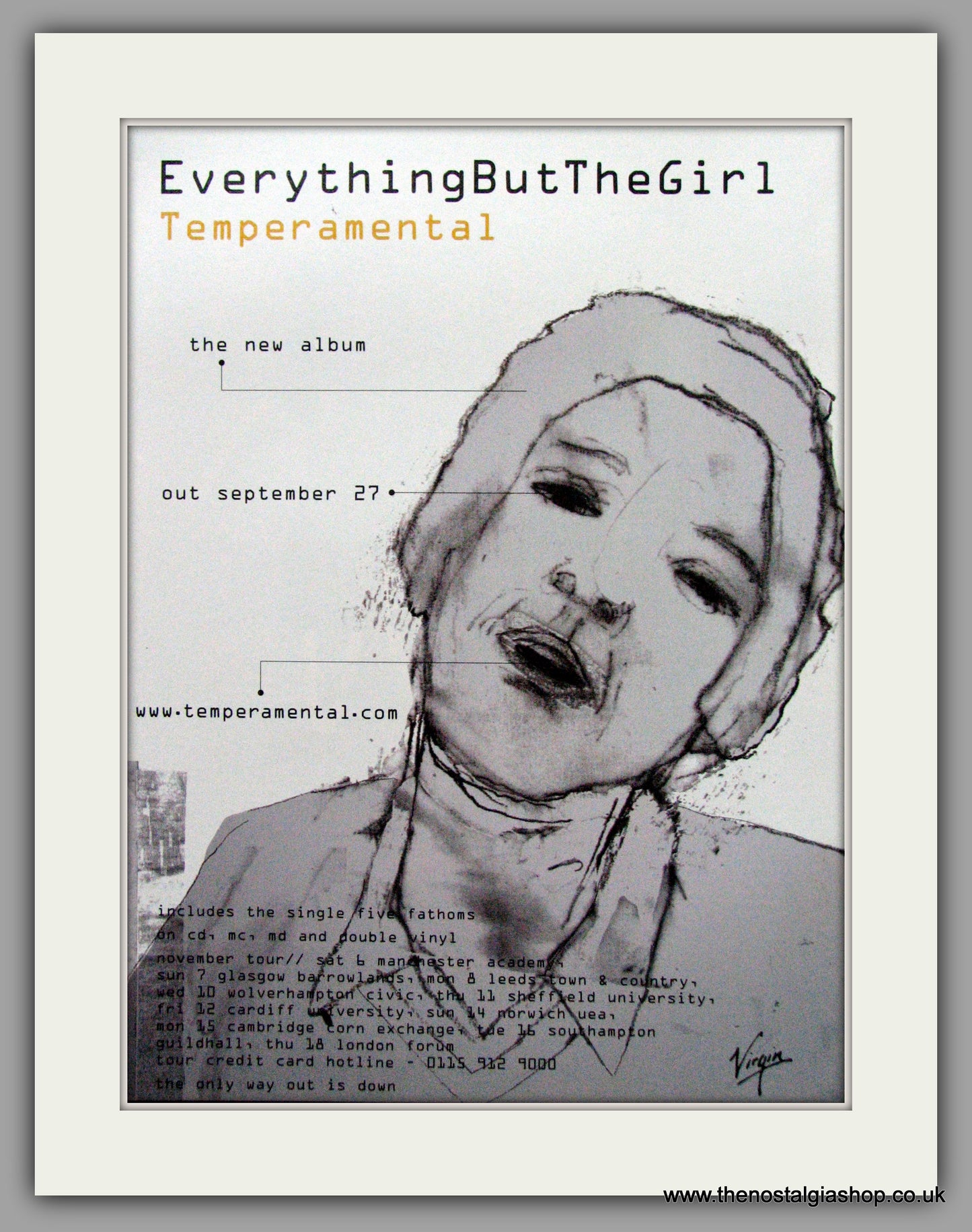 Everything But The Girl - Temperamental. Original Advert 1999 (ref AD50215)