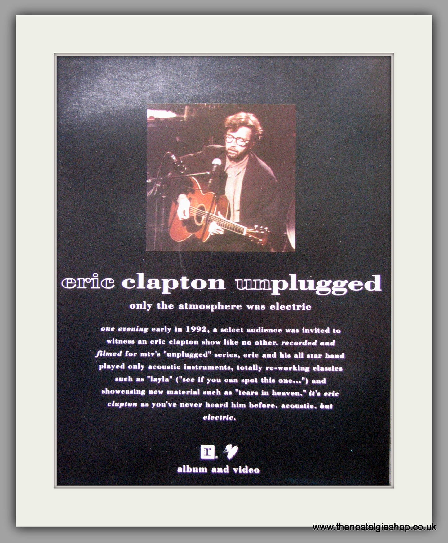 Eric Clapton. Unplugged. Original Vintage Advert 1992 (ref AD50227)