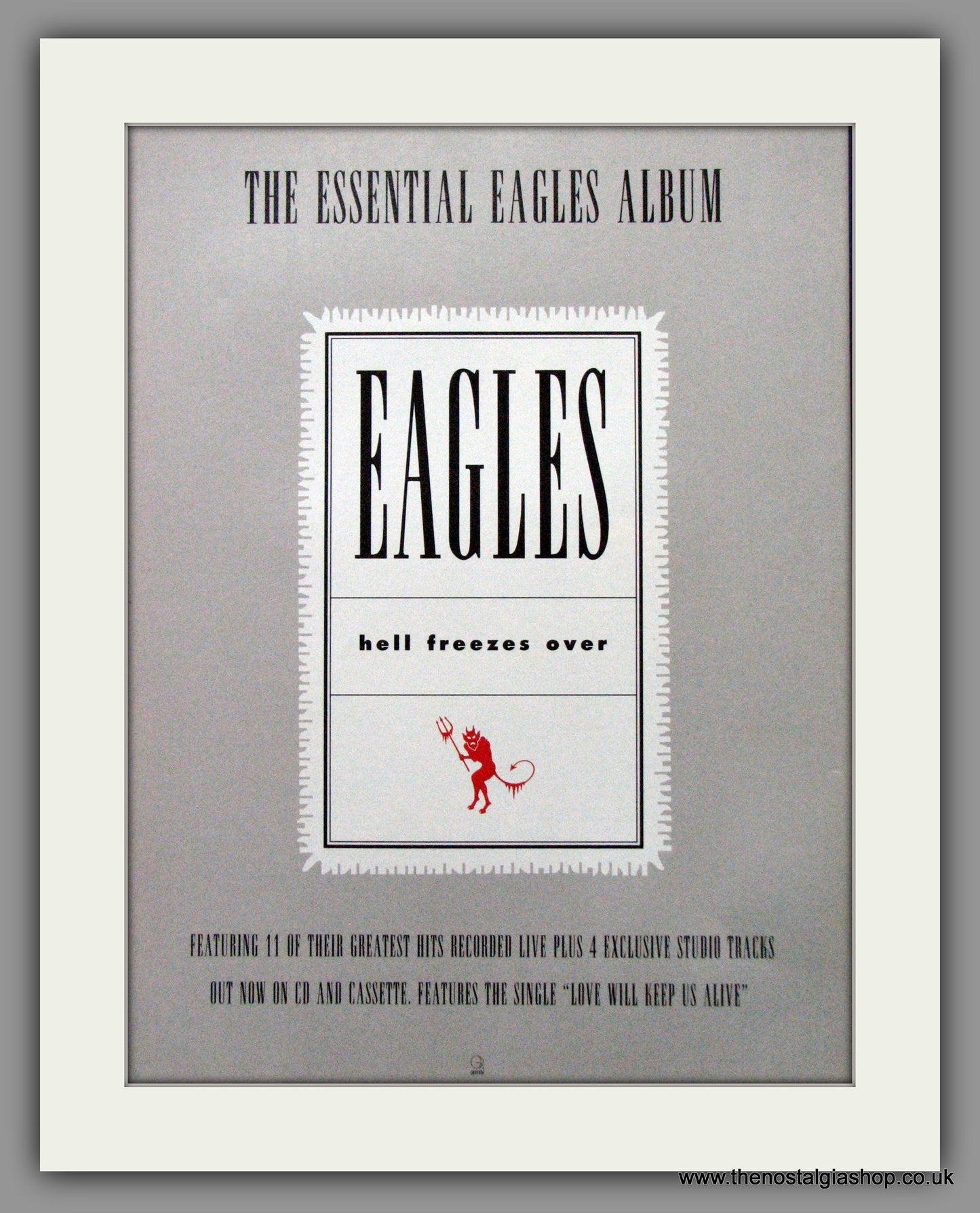 Eagles (The) Hell Freezes Over. Set of 2 Original Adverts 1995 (ref AD50234)