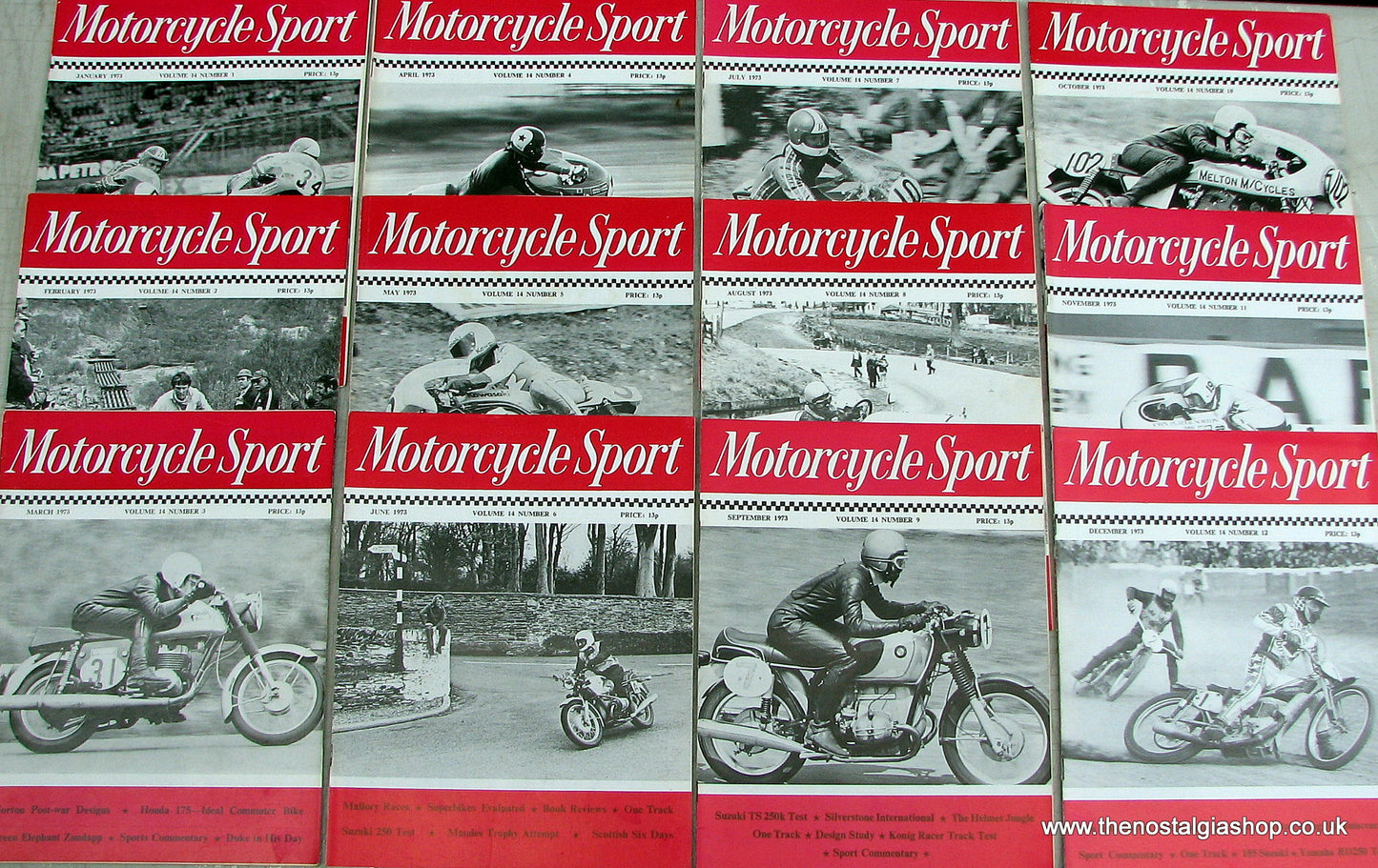 Motorcycle Sport Magazines 1973. Full year 12 issues. (M177)