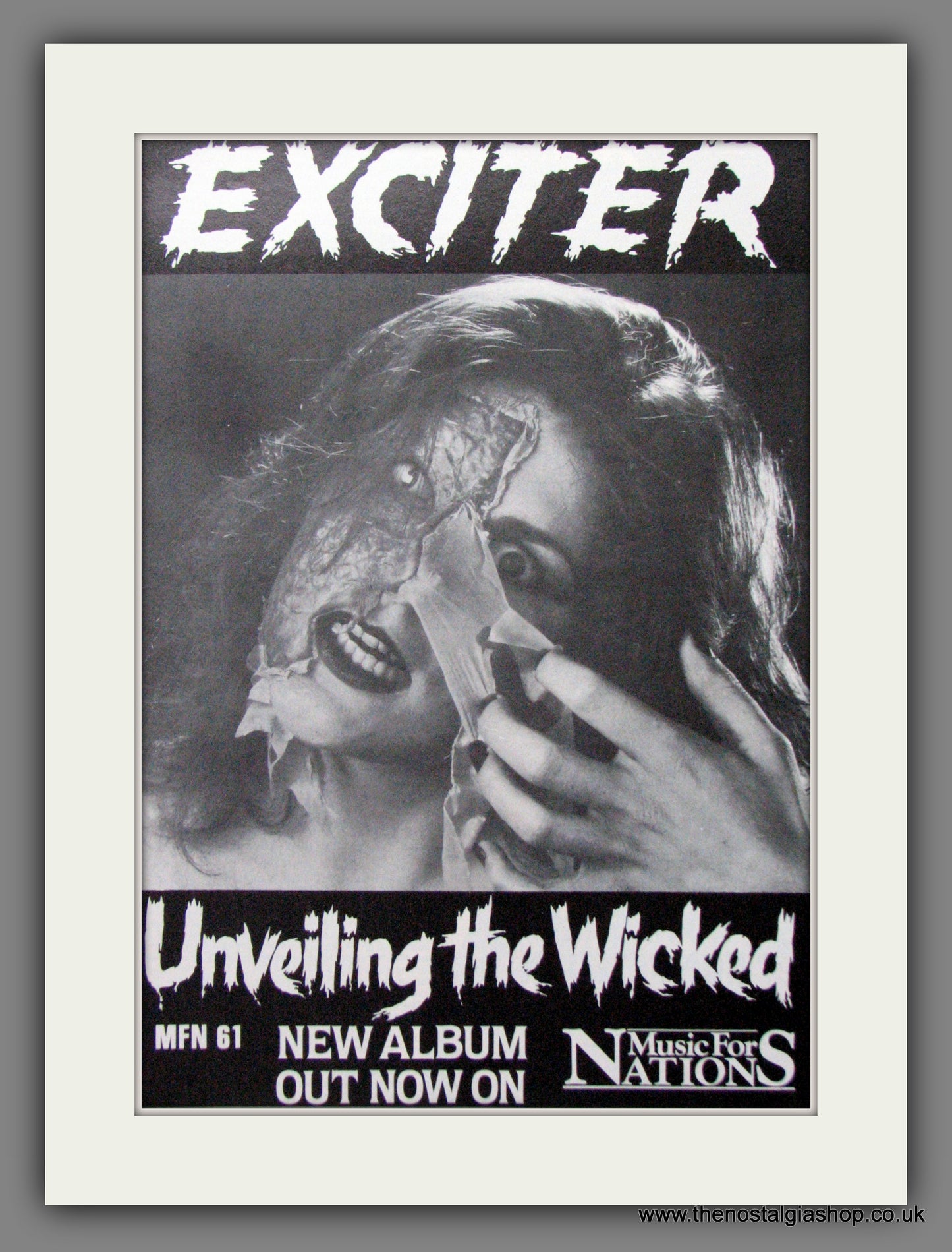 Exciter. Unveiling The Wicked. Original Advert 1986 (ref AD50236)
