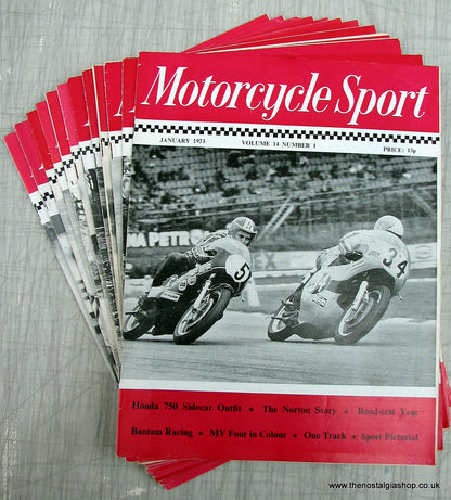 Motorcycle Sport Magazines 1973. Full year 12 issues. (M177)