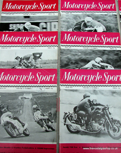 Motorcycle Sport Magazines 1972. Full year 12 issues. (M176)