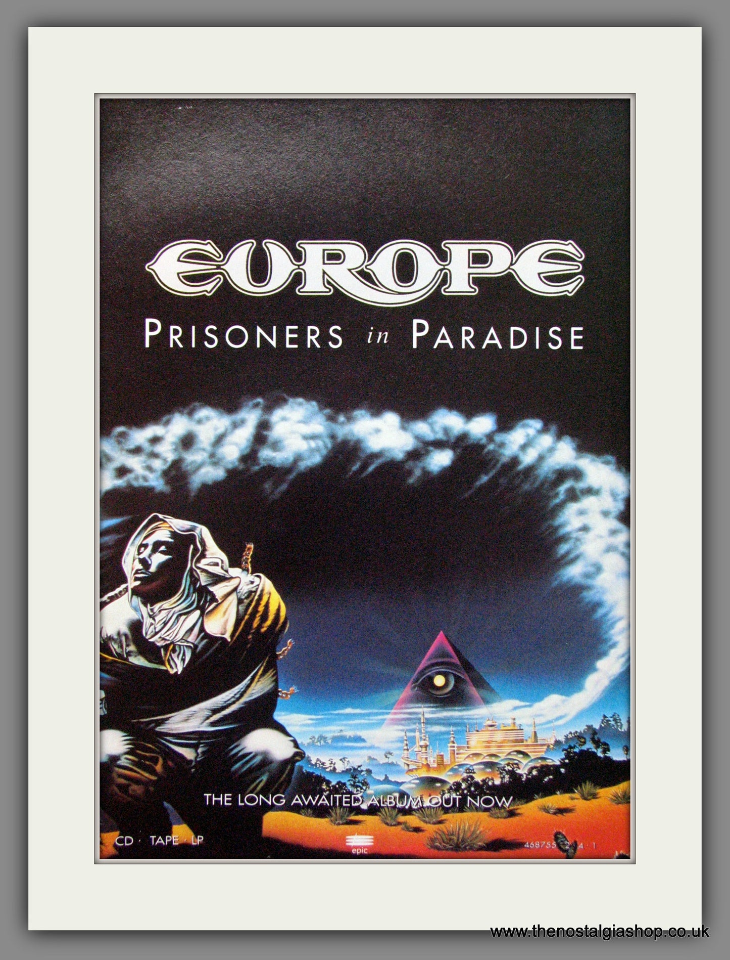 Europe, Prisoners In Paradise. Original Advert 1991 (ref AD50245)