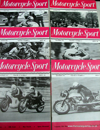 Motorcycle Sport Magazines 1972. Full year 12 issues. (M176)
