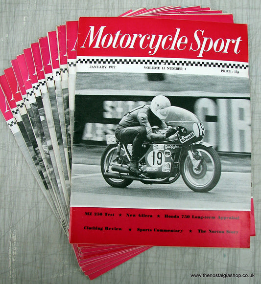 Motorcycle Sport Magazines 1972. Full year 12 issues. (M176)