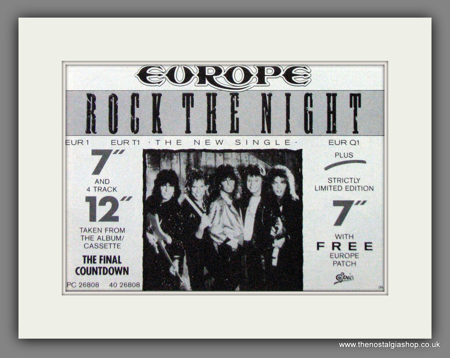 Europe, Rock The Night. Original Advert 1987 (ref AD50247)