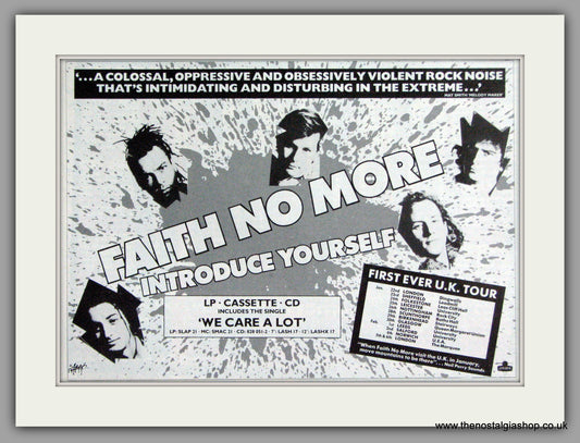 Faith No More - Introduce Yourself. Vintage Advert 1988 (ref AD50371)