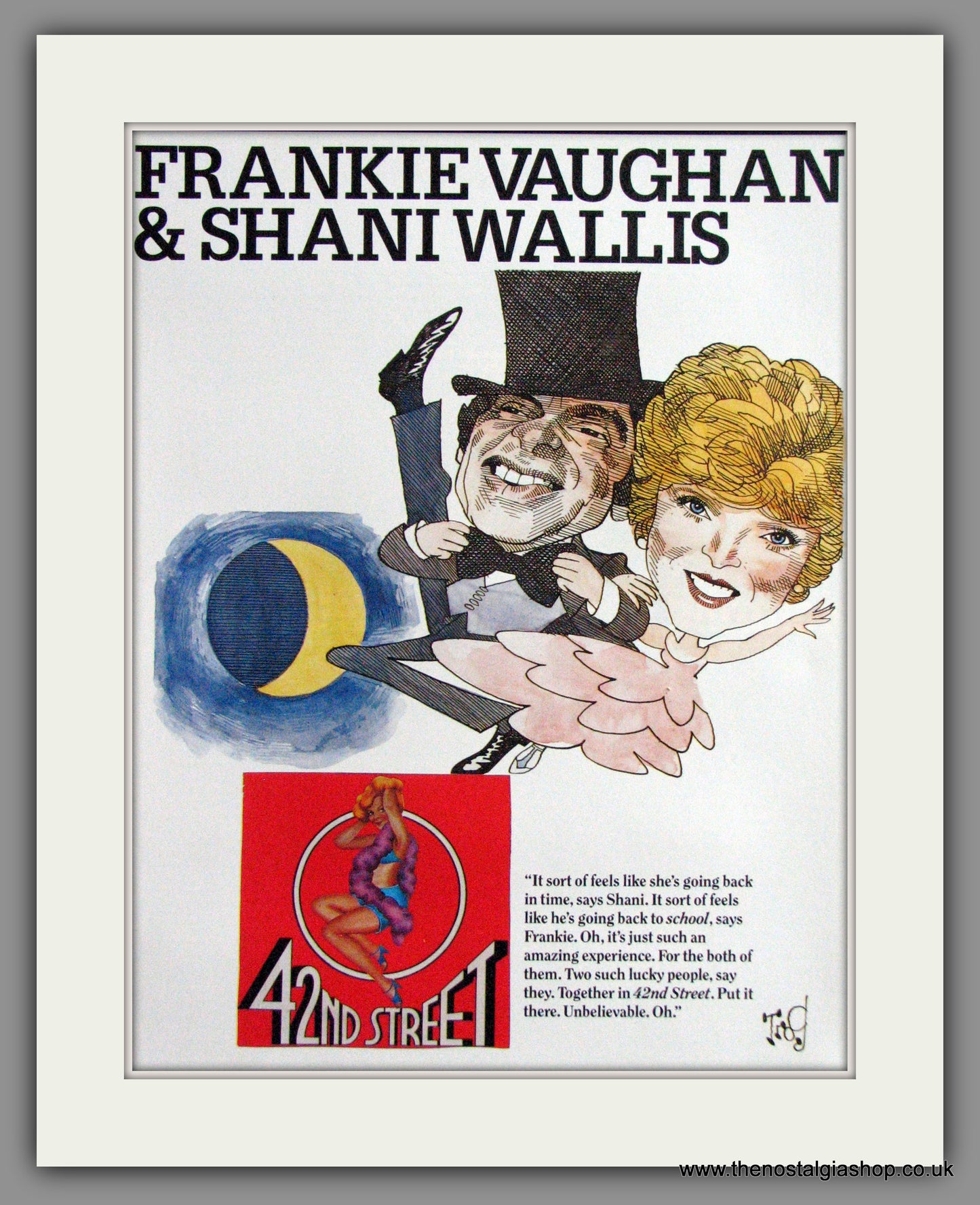 Frankie Vaughan & Shani Wallis - 42nd Street. Vintage Advert 1985 (ref AD50430)