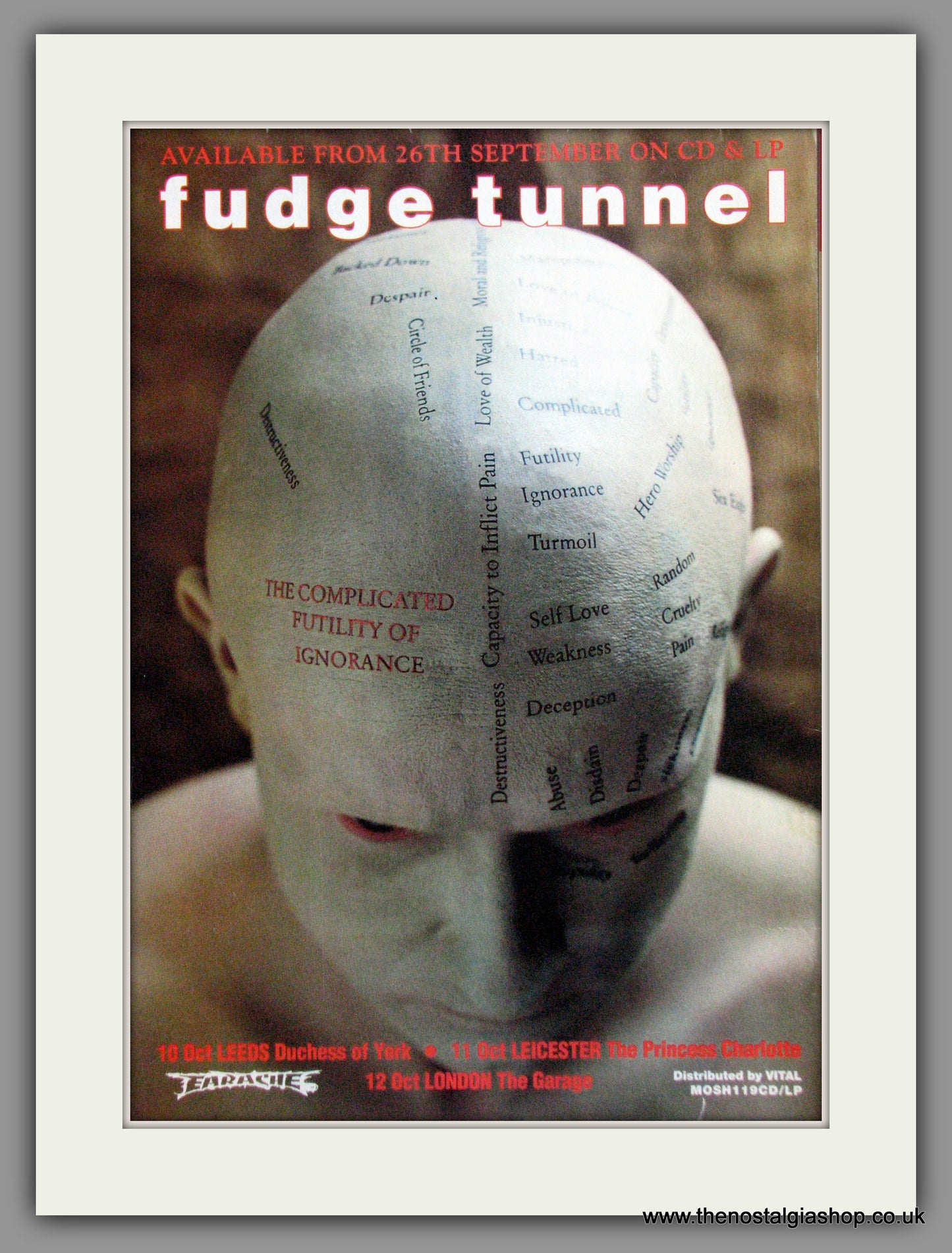 Fudge Tunnel - The Complicated Futility of Ignorance. Vintage Advert 1994 (ref AD50433)