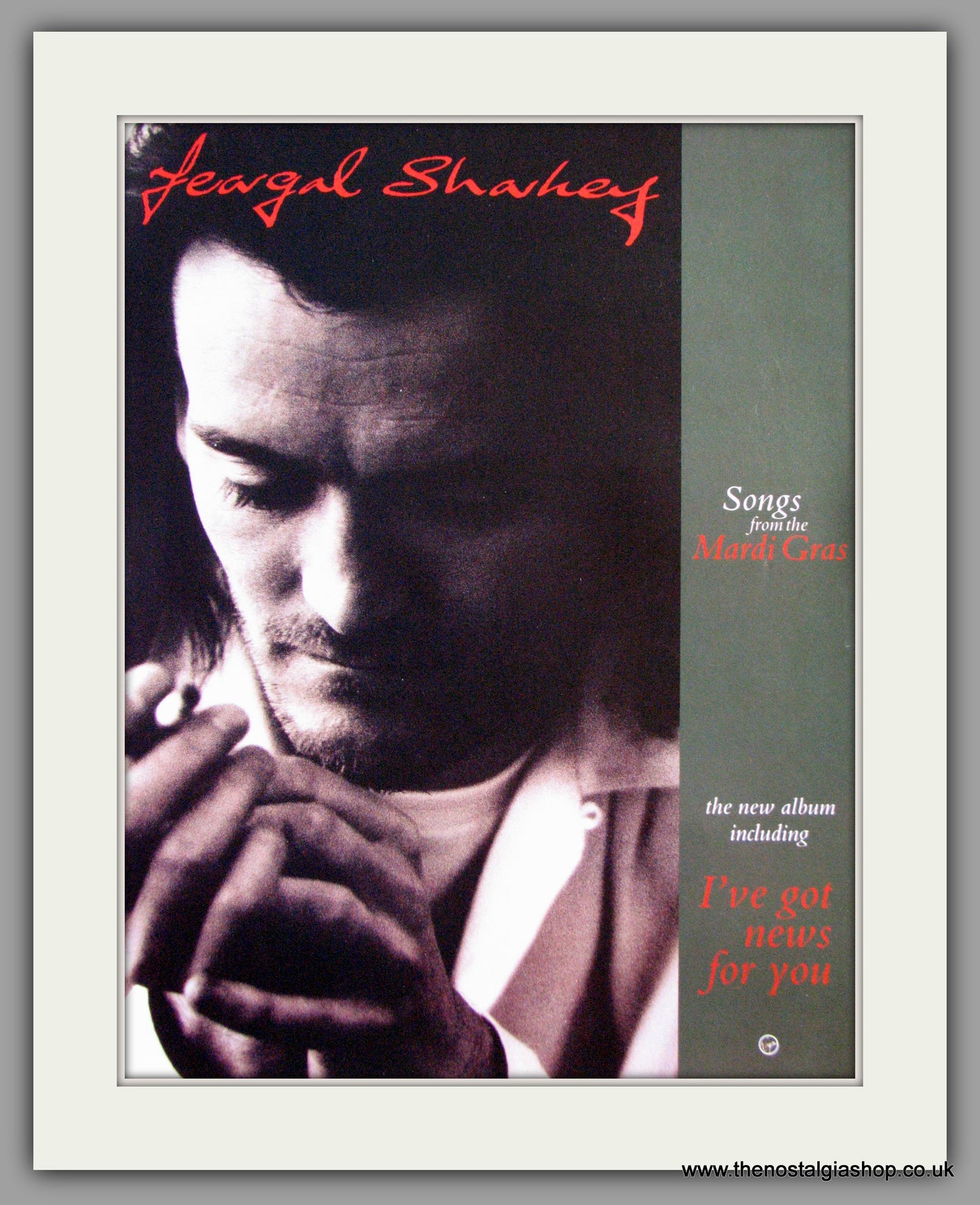 Feargal Sharkey Songs From The Mardi Gras. Vintage Advert 1991 (ref AD50450)