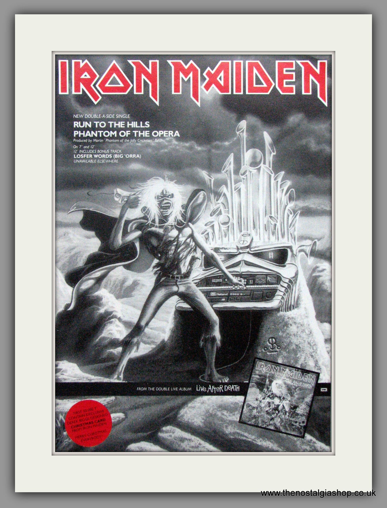 Iron Maiden. Run To The Hills. 1985 Original advert (ref AD50473) The