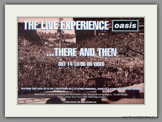 Oasis. There And Then. Original advert 1996 (ref AD50518)