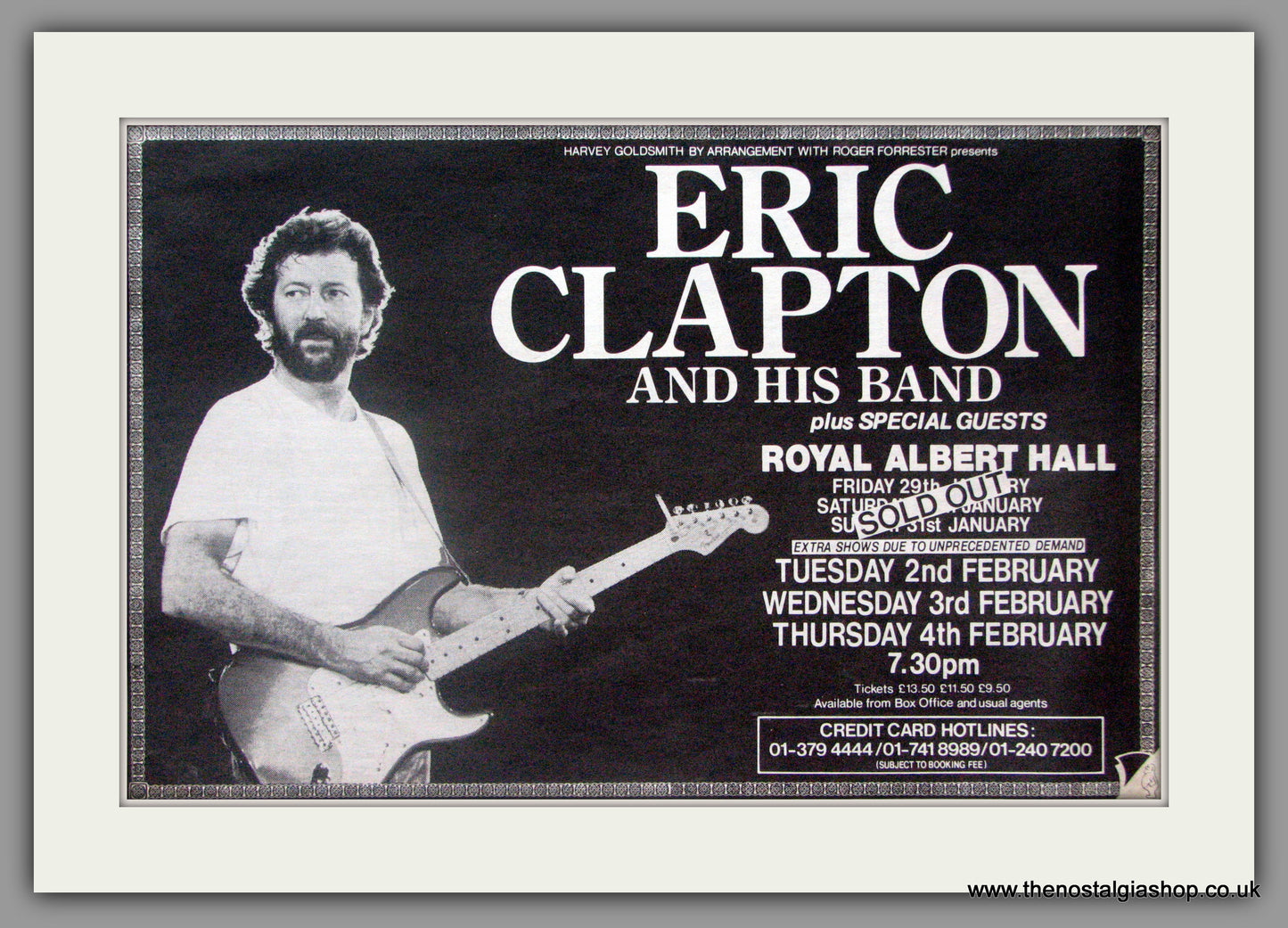 Eric Clapton Royal Albert Hall 1987 Tour Advert (ref AD50530)
