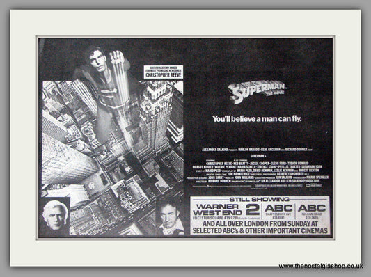 Superman. The Movie. Vintage Advert 1979 (ref AD50330)