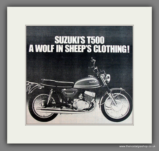 Suzuki T500 Motorcycle. Original Advert 1975 (ref AD12921)