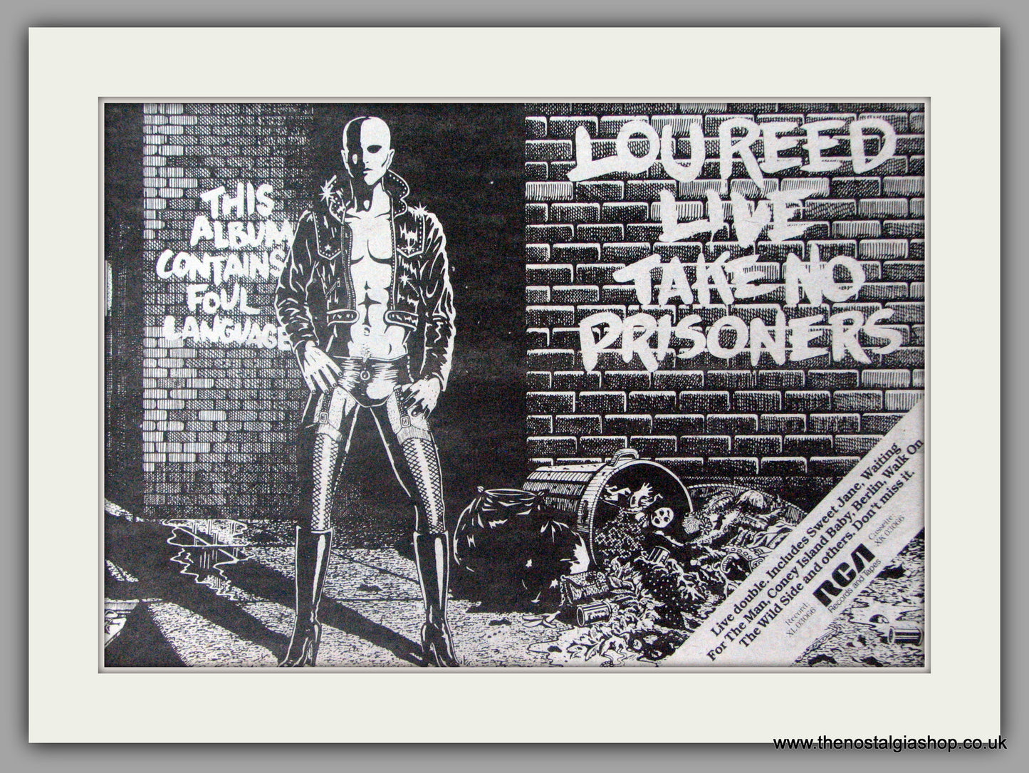 Lou Reed. Live Take No Prisoners. Vintage Advert 1979 (ref AD50341)