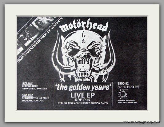 Motorhead. The Golden Years. Vintage Advert 1980 (ref AD50342)