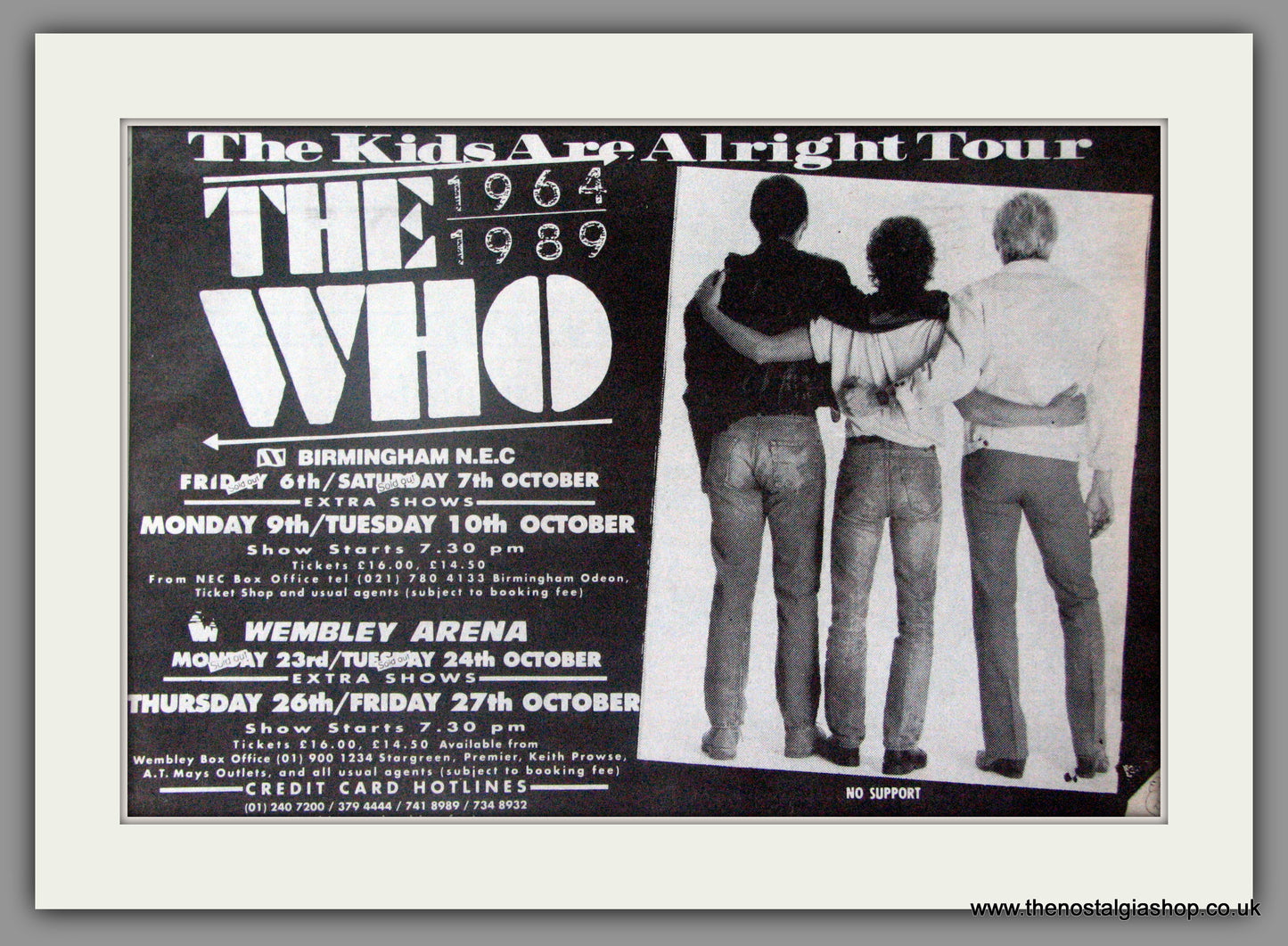 The Who. The Kids Are Alright Tour. Vintage Advert 1989 (ref AD50356)