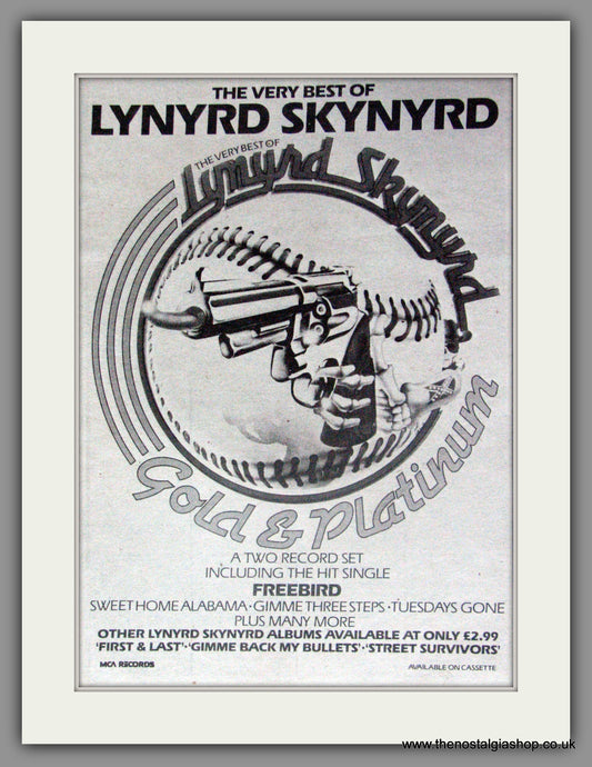 Lynyrd Skynyrd. Gold and Platinum. Vintage Advert 1982 (ref AD50357)