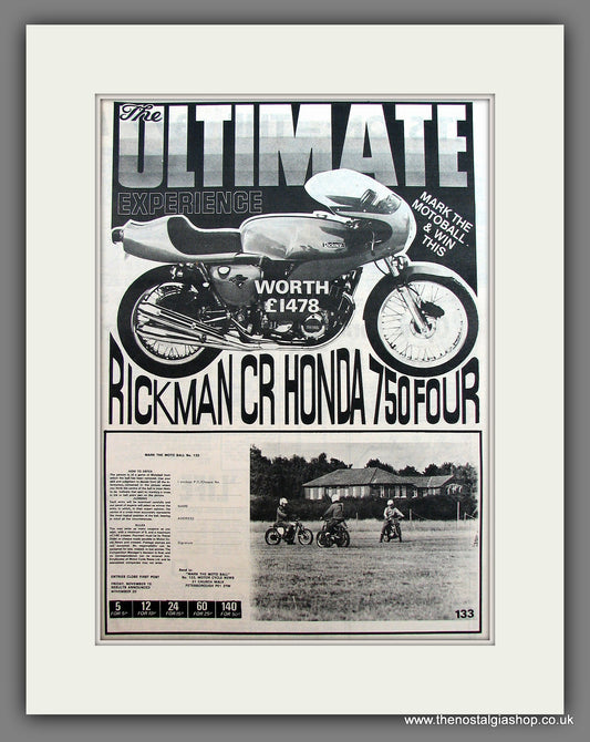 Honda Rickman CR 750 Four. Win One! Original Advert 1974 (ref AD12960)