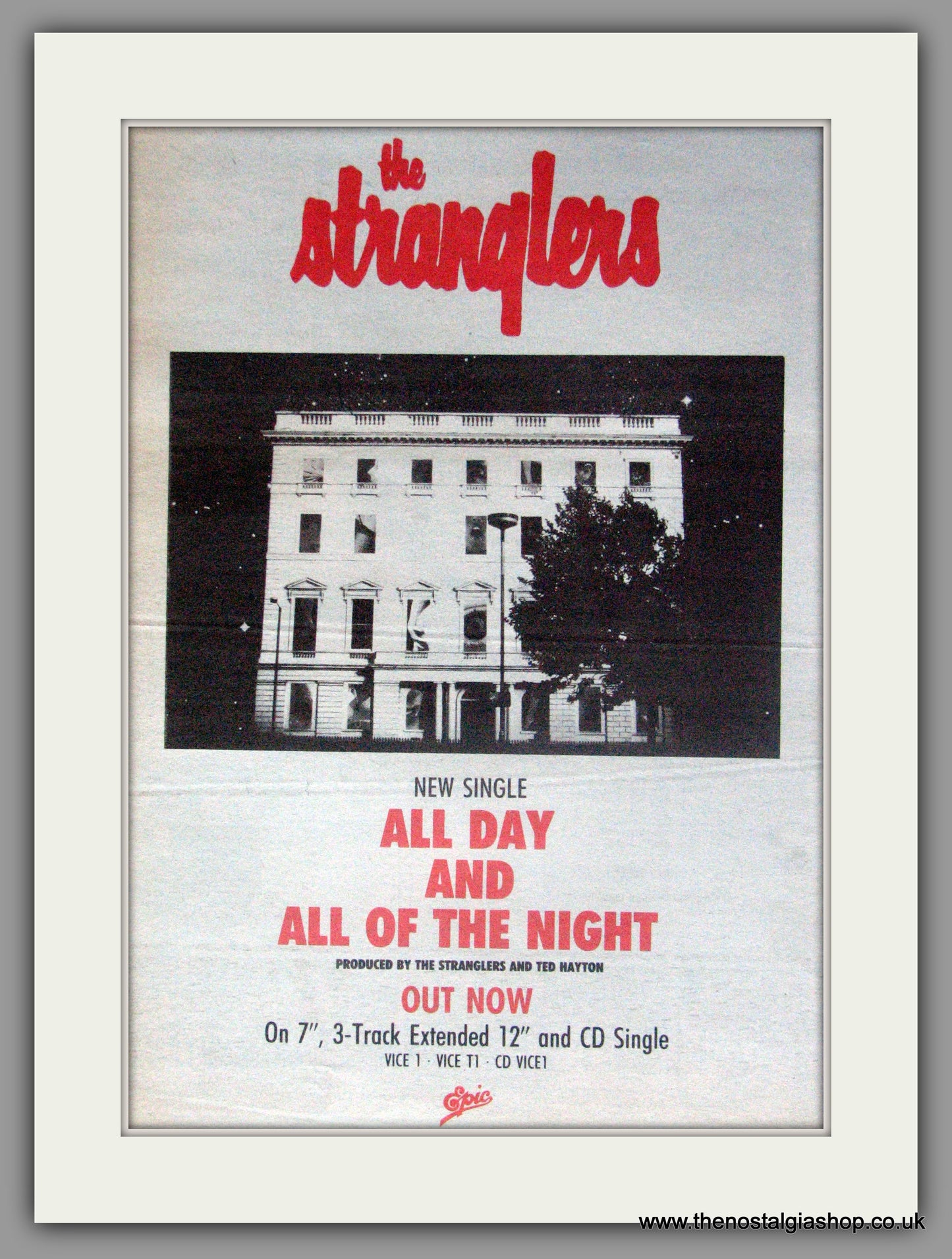 Stranglers. All Day And All Of The Night. Vintage Advert 1988 (ref AD50360)