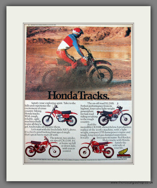 Honda Tracks Motorcycles. Original Advert 1978 (ref AD13007)