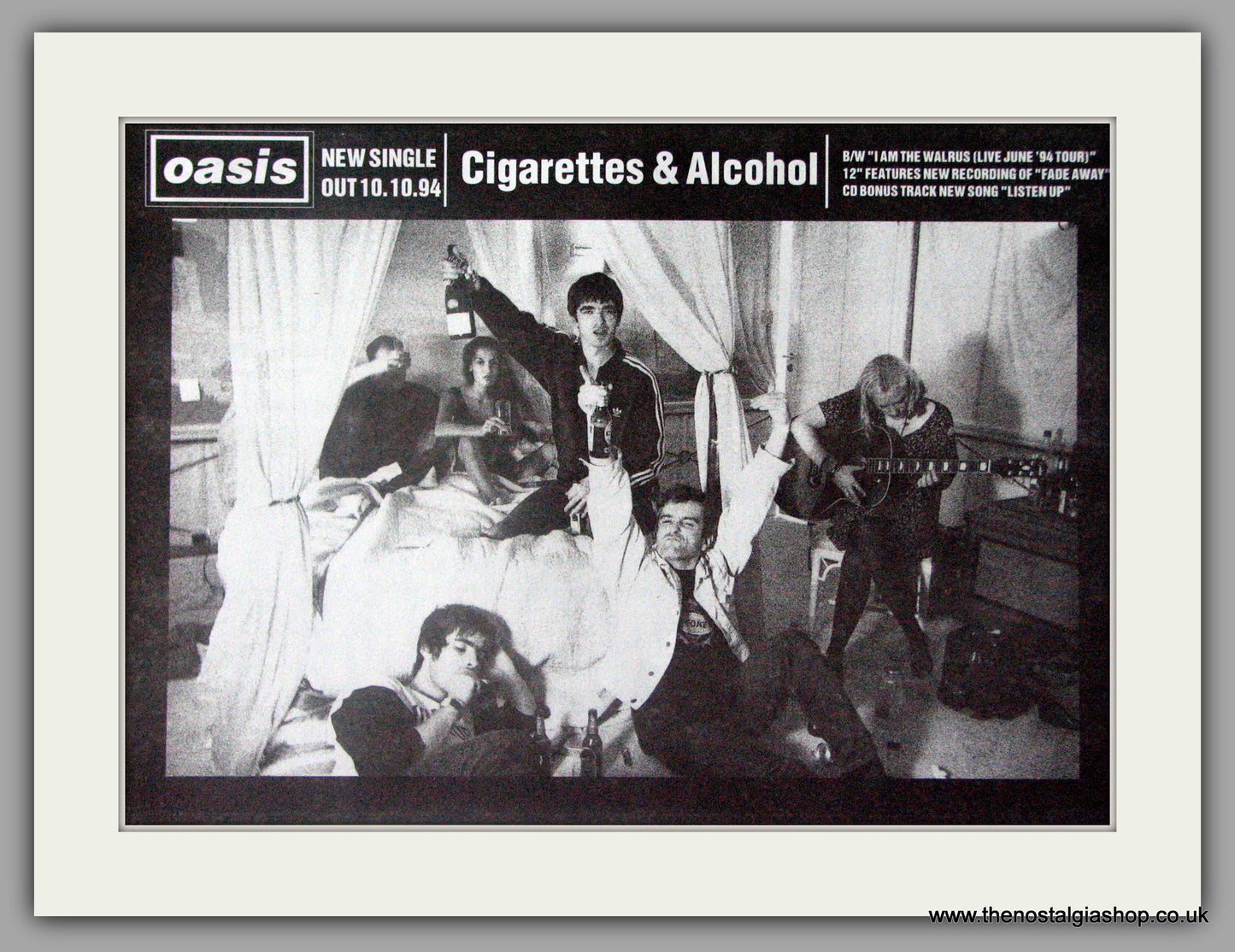 Oasis. Cigarettes and Alcohol. Vintage Advert 1994 (ref AD50418)
