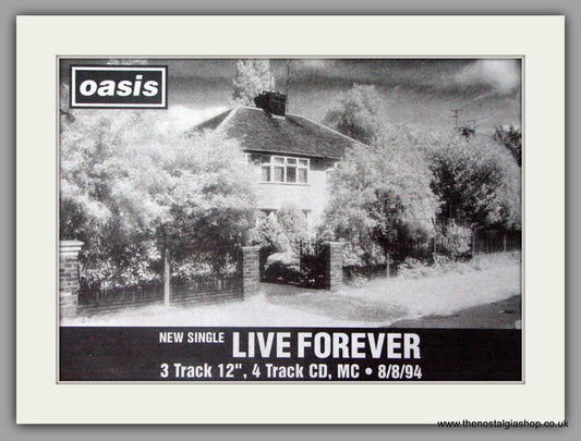 Oasis. Live Forever. Vintage Advert 1994 (ref AD50435)