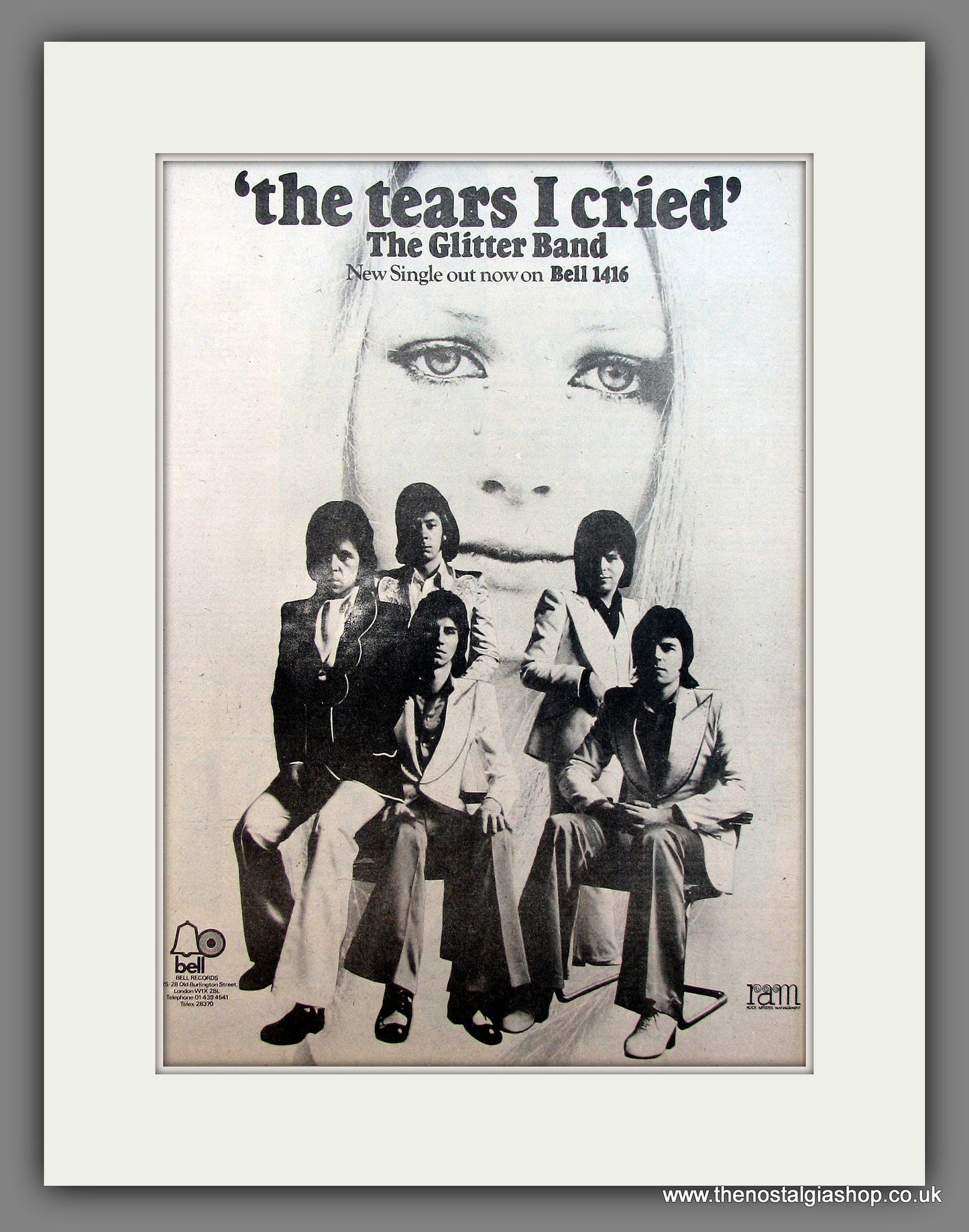 Glitter Band (The) The Tears I Cried. Original advert 1975  (ref AD13116)