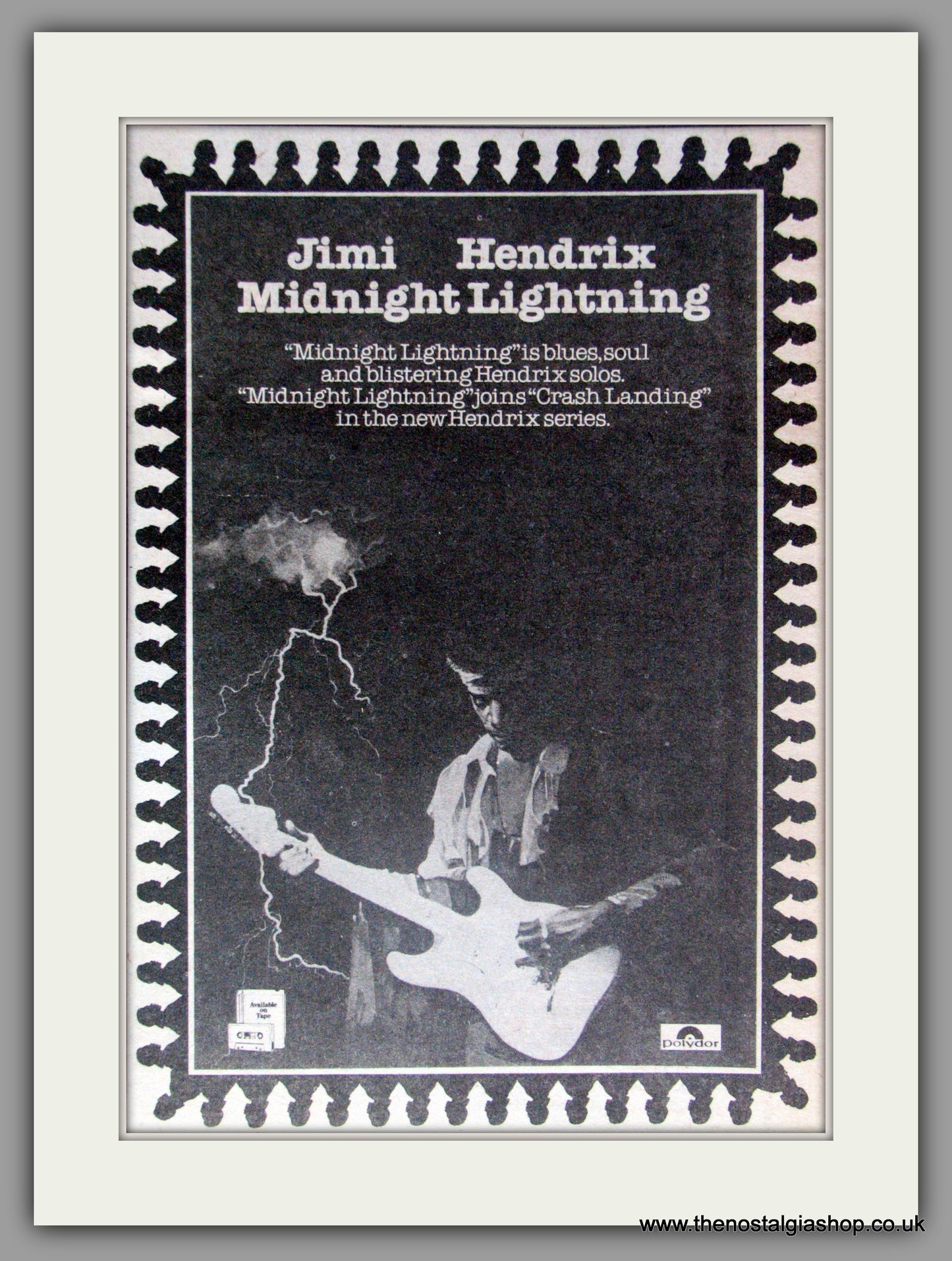Jimi Hendrix Midnight Lightning. Vintage Advert 1975 (ref AD50458)