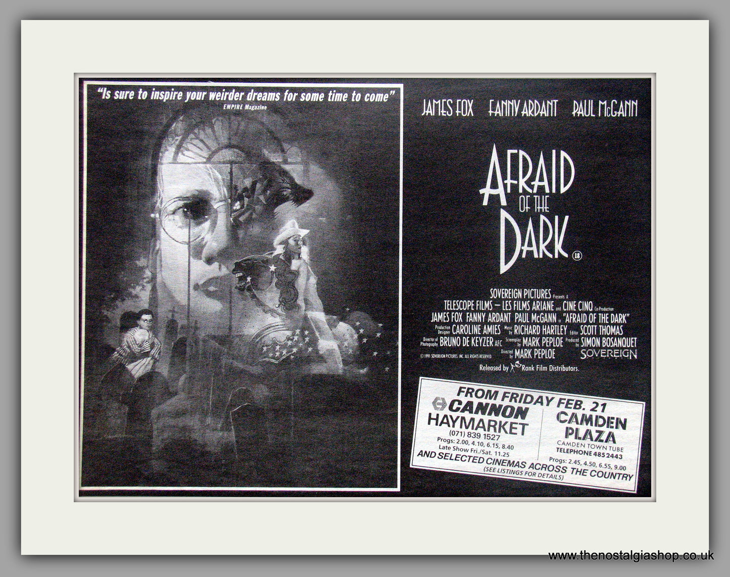 Afraid Of The Dark. Original advert 1992 (ref AD50489)