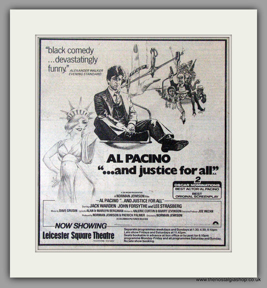 Al Pacino...And Justice For All. Original advert 1980 (ref AD50508)