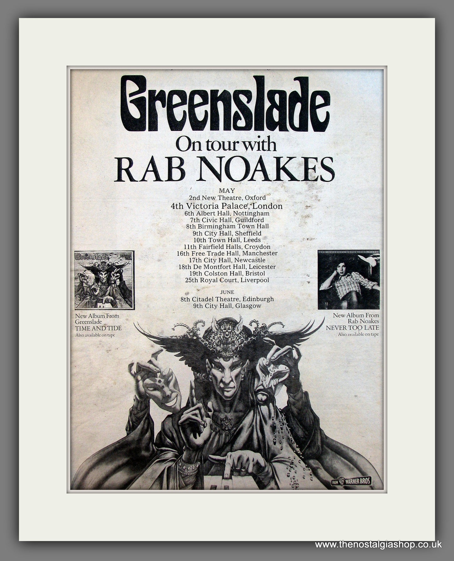 Greenslade on Tour With Rab Noakes. Original Vintage Advert 1975 (ref AD13202)