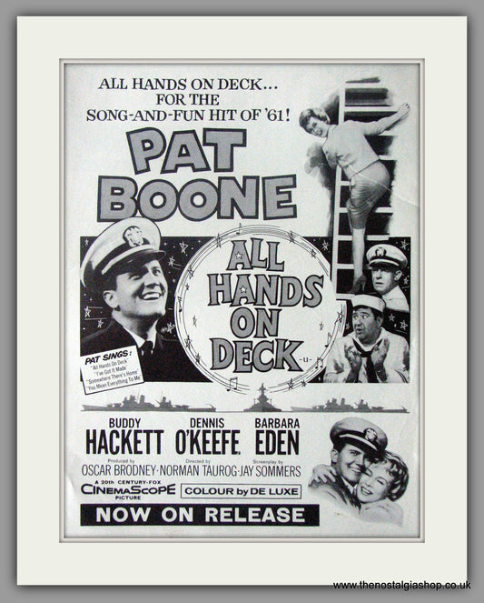 All Hands On Deck - Pat Boone, Original 1961 advert (AD50543)