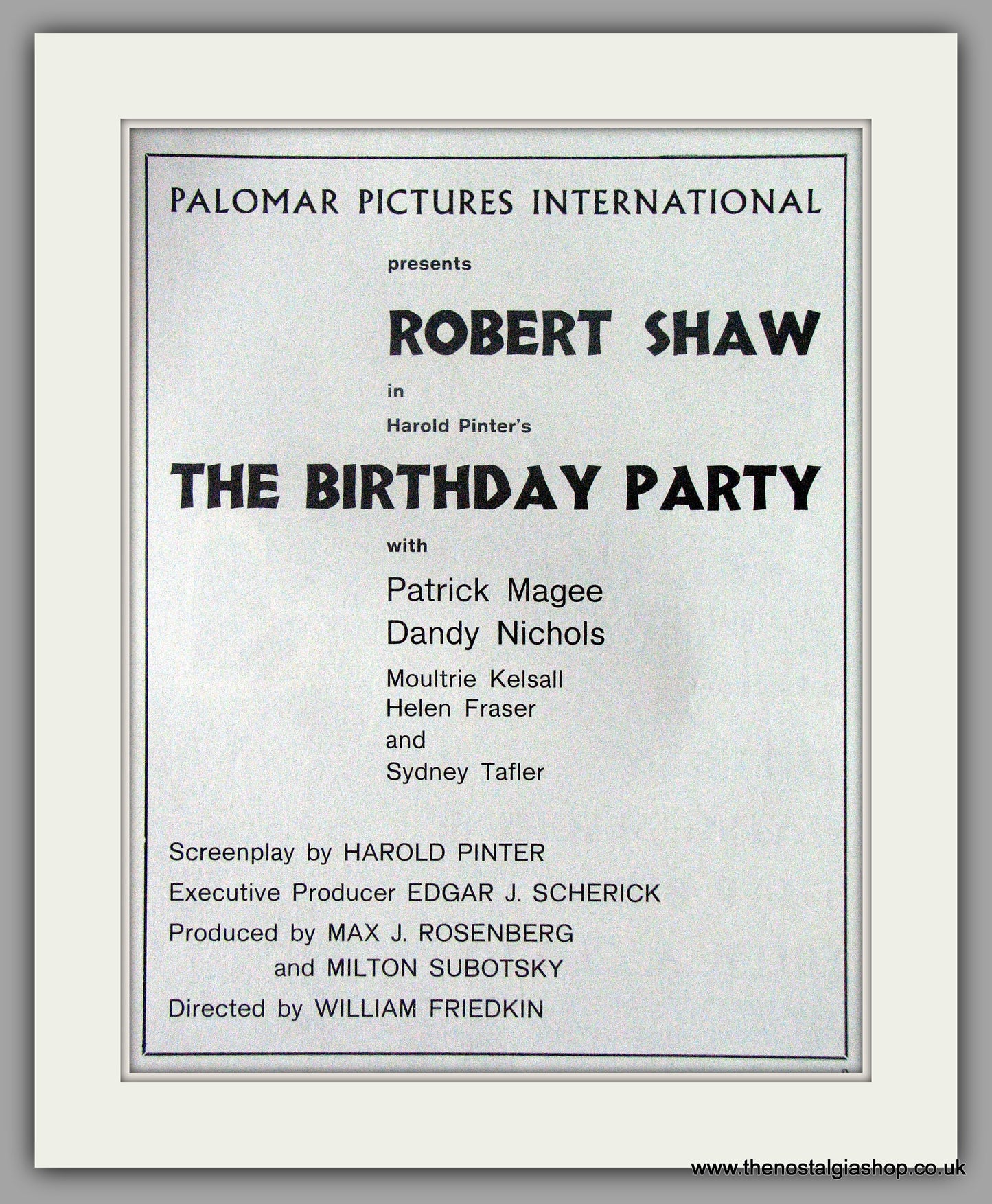 Birthday Party (The). Original Advert 1968 (ref AD50559)