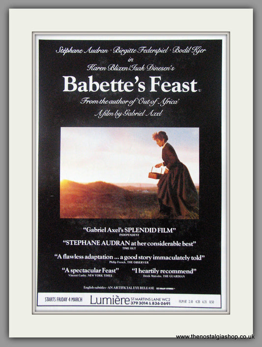 Babette's Feast. Original Advert 1988 (ref AD50561)