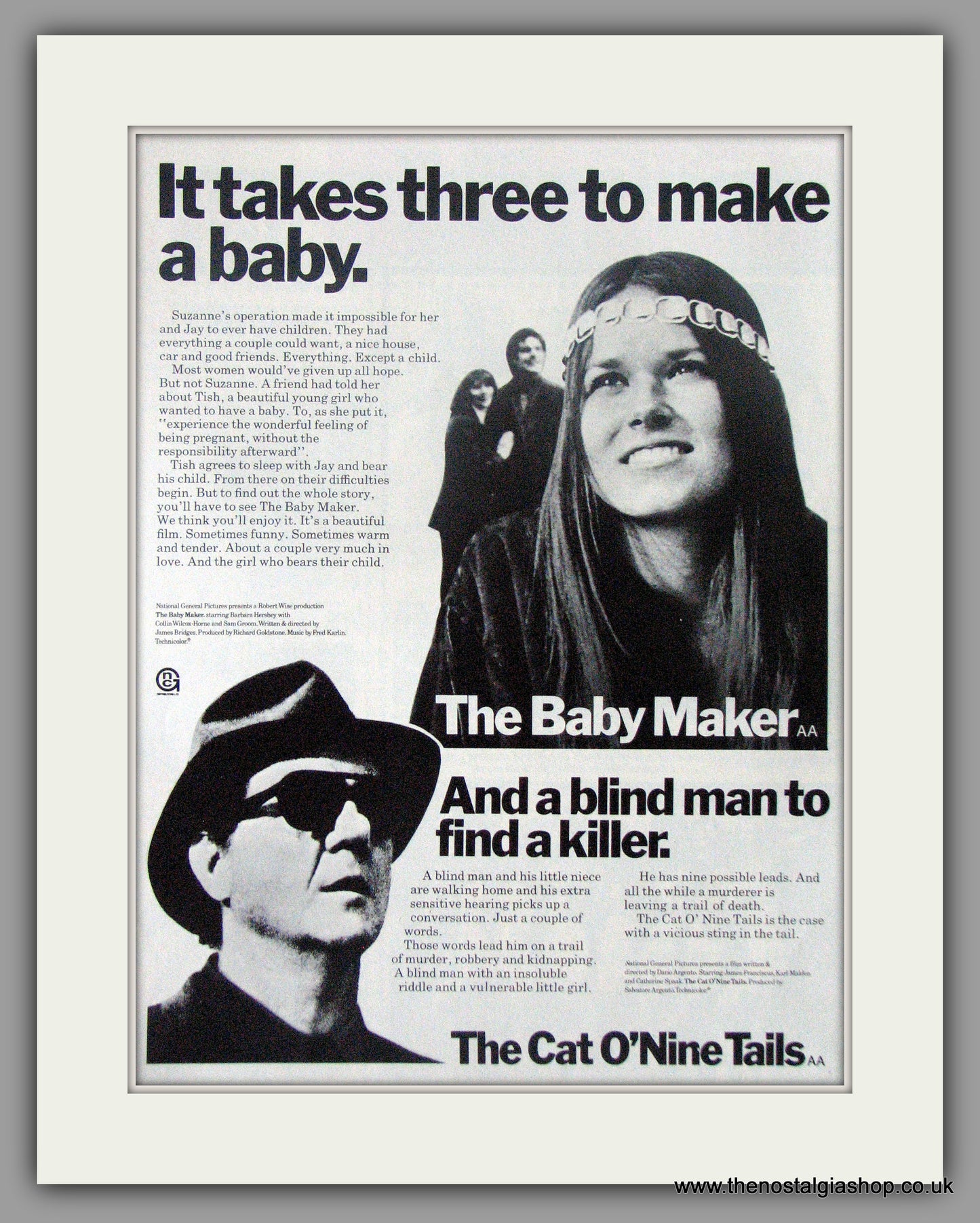 Baby Maker (The). The Cat O' Nine Tales. Original Advert 1971 (ref AD50570)