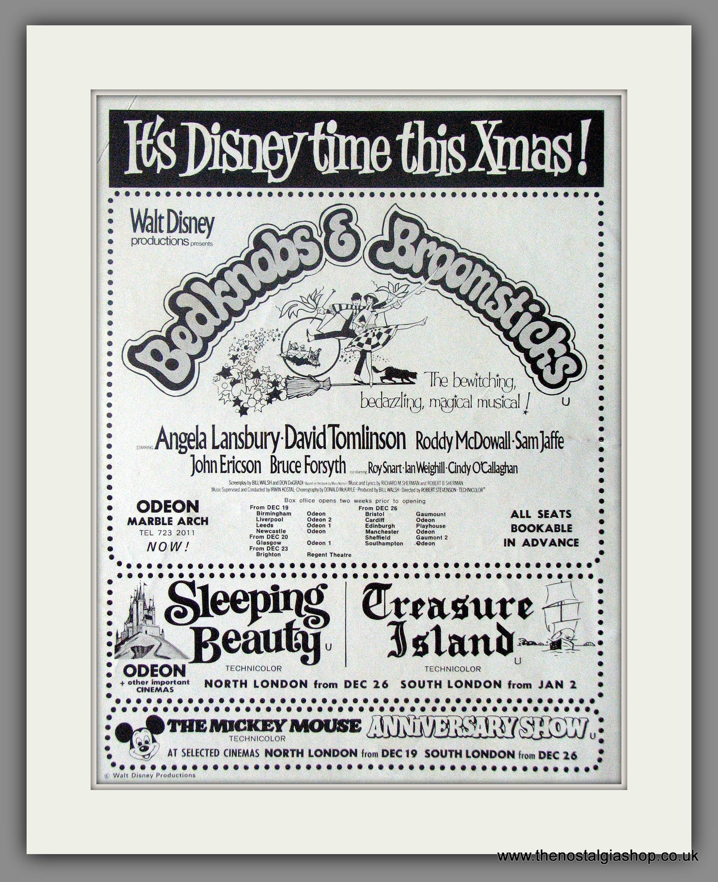 Bedknobs & Broomsticks. Walt Disney. Original Advert 1972 (ref AD50571)