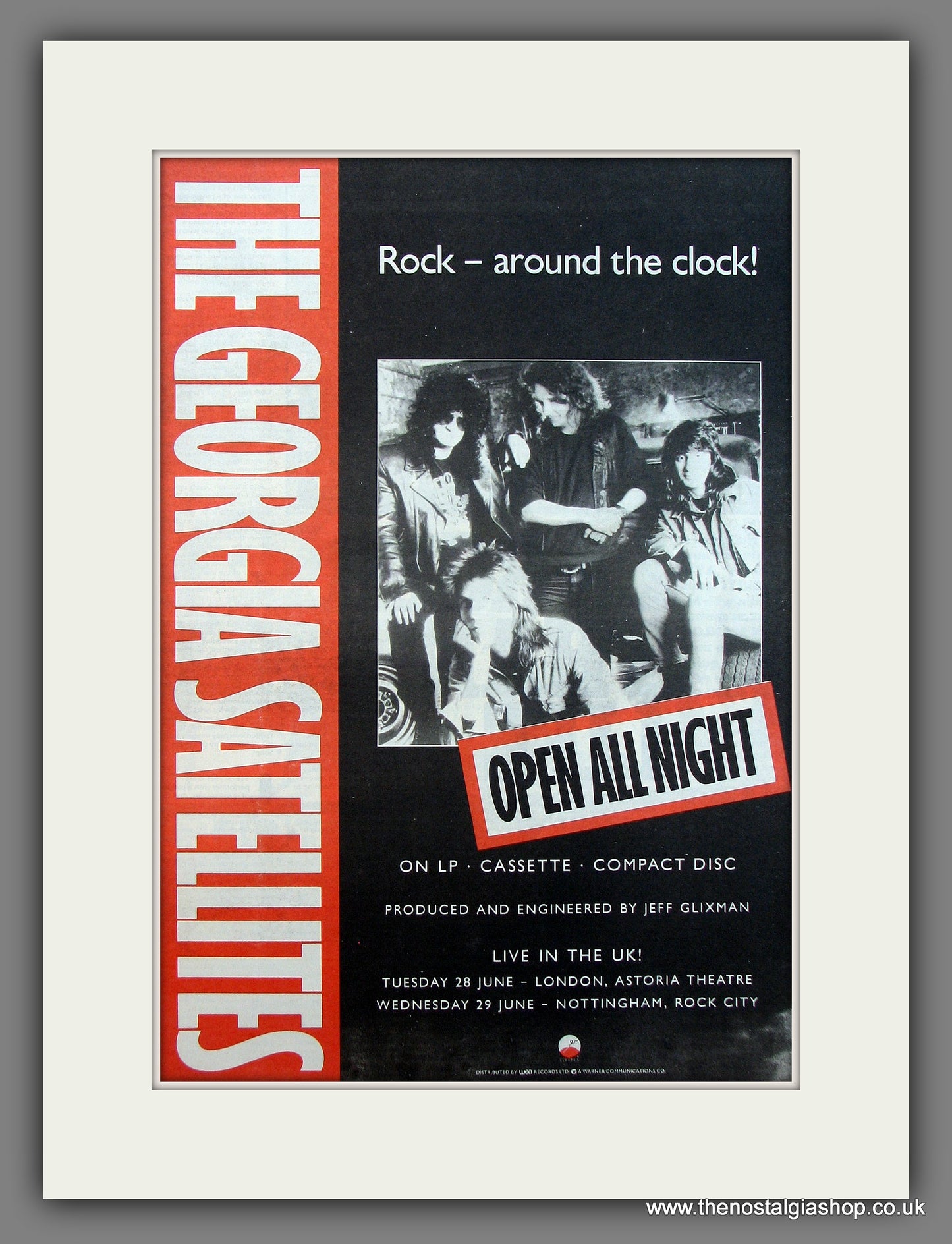 Georgia Satellites (The) Open All Night. Original Vintage Advert 1988 (ref AD13262)