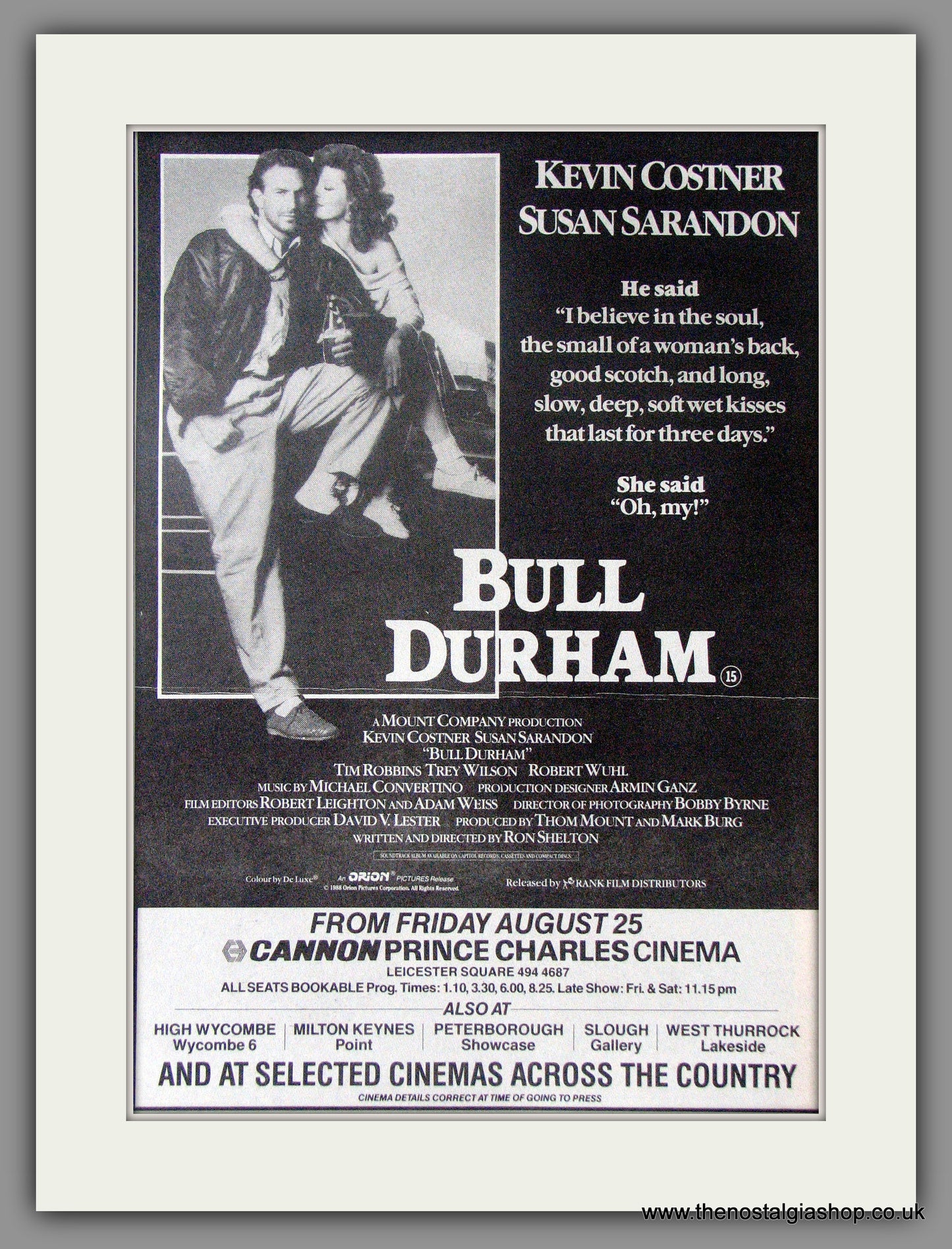 Bull Durham. Original Advert 1989 (ref AD50582)
