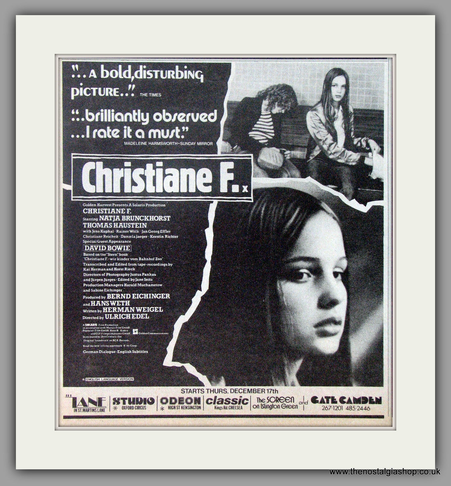 Christine F. Original Advert 1981 advert (AD50620)