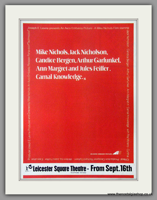 Carnal Knowledge. Original Advert 1971 (AD50632)