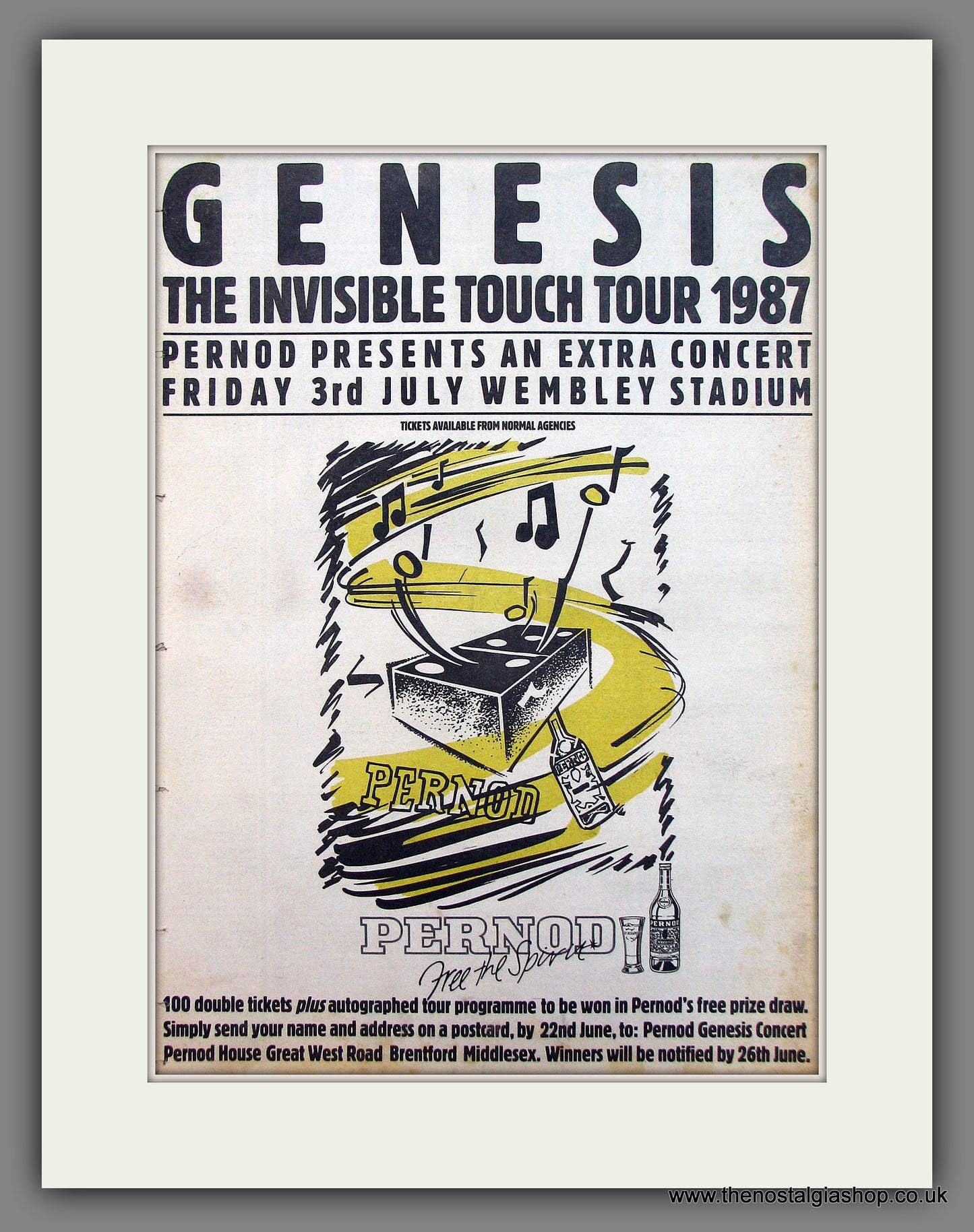 Genesis The Invisible Touch Tour. Original Vintage Advert 1987 (ref AD13325)