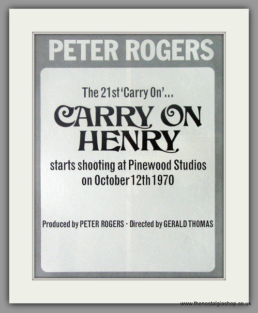 Carry On Henry. Original Advert 1970 (AD50641)