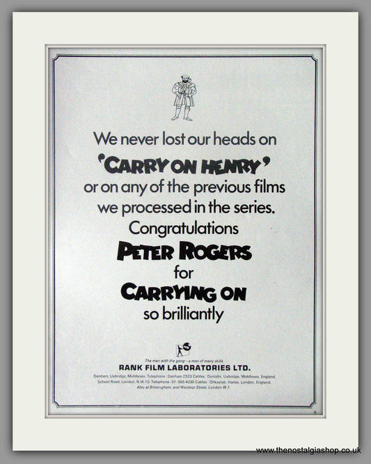 Carry On Henry. Original Advert 1971 (AD50642)
