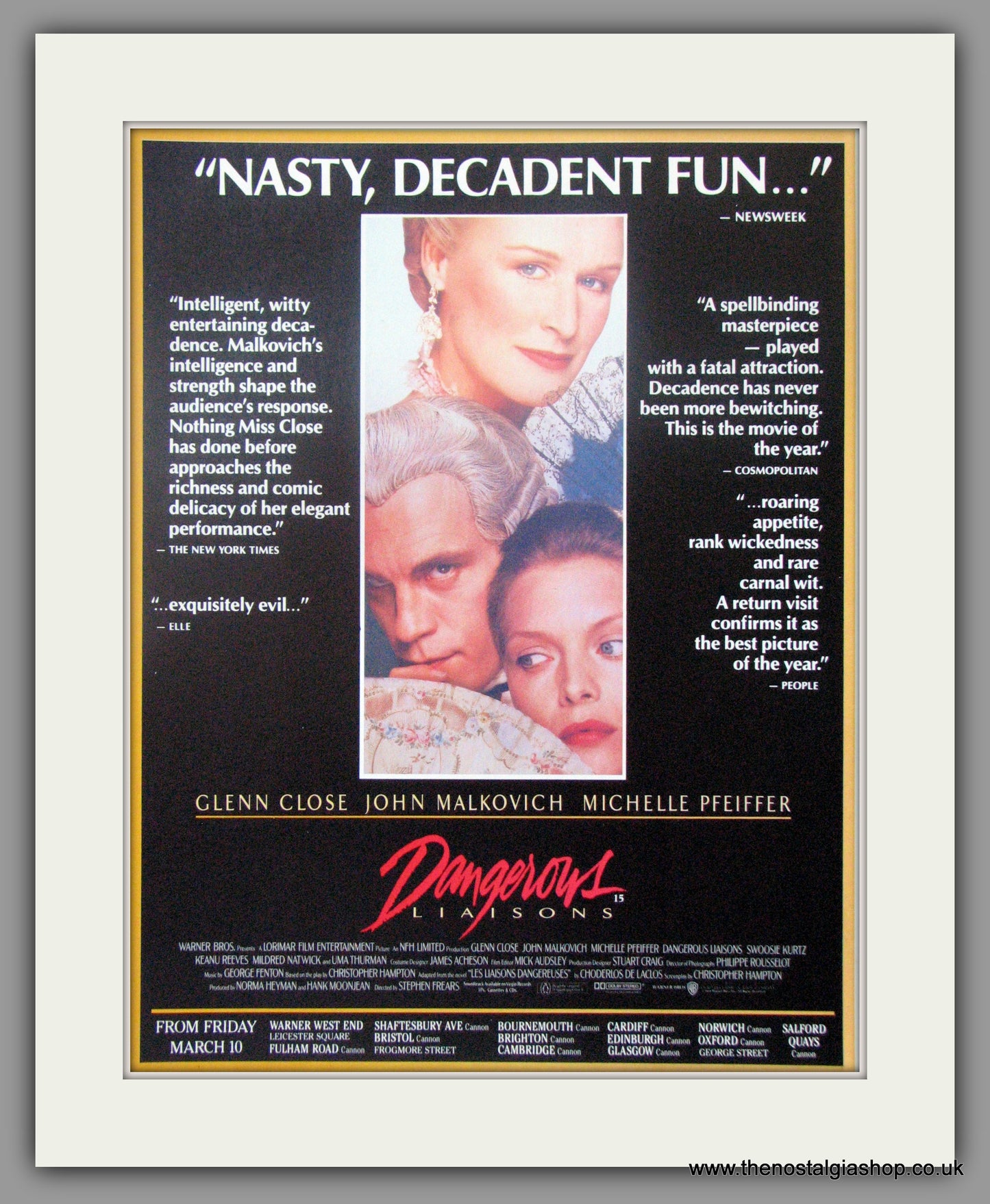 Dangerous Liaisons. Original advert 1989 (AD50672)